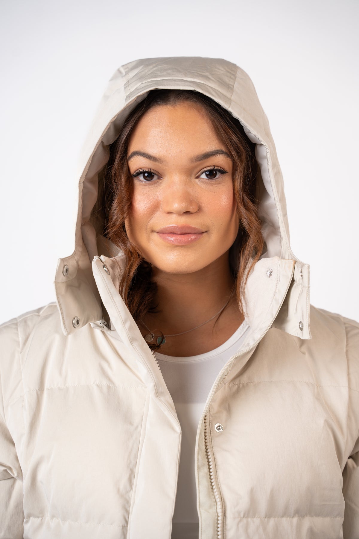 Cream puffa coats on sale