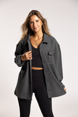 Shirt Jacket - Heathered Grey